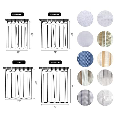 NTBAY EVA Shower Curtain Liner, 72 x 72, 6 Gauge, Clear Water Cube | Water-repellent EVA Liner with 3 Bottom Magnets, 12 Reinforced Grommets, and 12 Plastic Hooks - color: Clear Water Cube, size: 72"W x 72"L (Pack of 1)