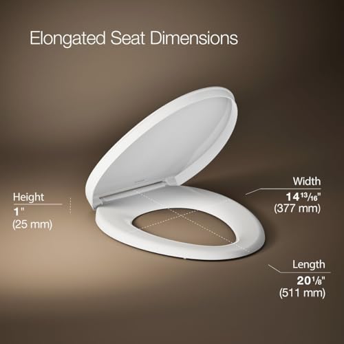 KOHLER K-26801-0 Impro ReadyLatch Quiet Close Elongated Toilet Seat, White Toilet Seat, Grip-Tight Bumpers, New Home Essentials, Slam Prevention (Pack of 2) - color: White, size: Elongated (Pack of 2)