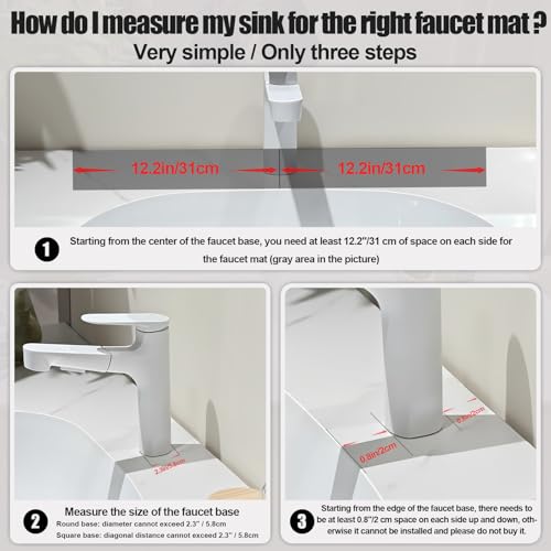 Stone Faucet Mat For Kitchen Sink, 23.6" Diatomite Quick Drying Stone Mat For Kitchen Sink, Sink Splash Guard, Super Absorbent, Sink Stone Quick Dry Around Faucet For Bathroom Counter (White) - size: 23.6" x 3.9"