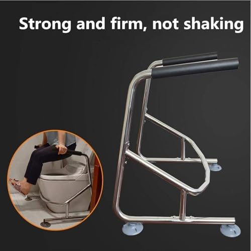 Toilet Safety Rails Toilet Frame for Disabled and Elderly, Sturdy Toilet Support Frame Free Standing Support Safety Rails Bathroom Handrail Grab Bar Rail,Toilet Surround Safety Frame
