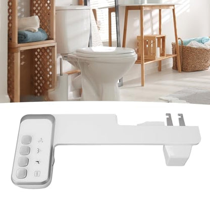 Bidet Attachment Adjustable Water Pressure Dual Nozzle Ultra Slim Toilet Seat Attachment, Non Electric Bidet with One Key Quick Disassembly for Home Bathroom Use