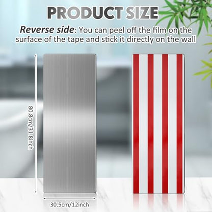 Gisafai 1 Pcs 32 x 12 Inch Stainless Steel Backsplash Panel Hand Dryer Splash Guard Wall Backsplash Protector with Ultra Strength Adhesive for Bathroom, Kitchen, Stovetop - size: 32 X 12 Inches