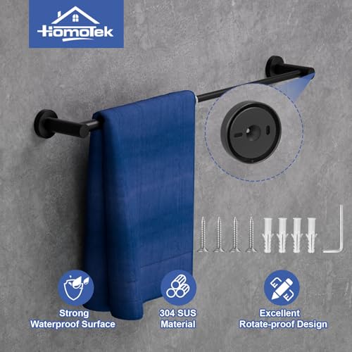 2 Pack Adjustable Towel Bar, HOMOTEK Economical Bathroom Towel Holders, Towel Rod Size from 12 Inch to 22 Inch Single Towel Racks, Wall Mount Towel Rail, Hanger Towel Hook for Kitchen(Matte Black) - color: Economical-matte Black, size: 2 Pack