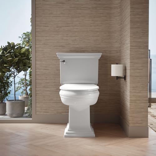 KOHLER K-30781-0 Willow Quiet-Close Elongated Toilet Seat Soft Close with Grip Tight Bumpers, Thermoset Plastic, White - style: Willow