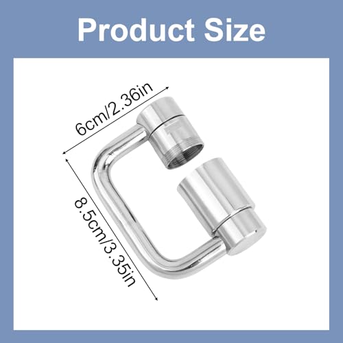U Shaped Faucet Extender, Zinc Alloy 1080° Rotatable Faucet Aerator Extension Swivel Rotating Spray Attachment Fit for 55/64in/22mm and 15/16in/24mm Threads Kitchen Bathroom Sink