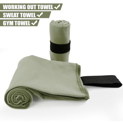 Camping Towel S Size Lightweight Microfiber Fast Drying for Travel Face Hand Neck Body Sweat Towels(Army Green, 2 Pack S) - color: Army Green, size: 2 Pack S