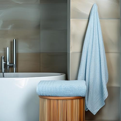 2 Piece Extra Large Bath Sheets 35 x 70 Inches, Sky Blue | 100% Cotton, Larger & Lighter Weight, Quicker to Dry, Super Soft & Absorbent, Oversized Bath Towels - color: Sky Blue