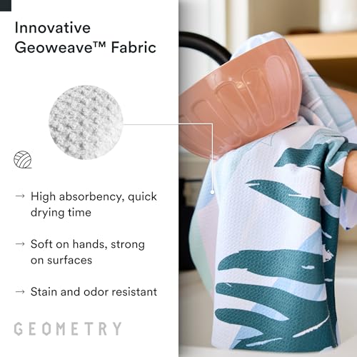 GEOMETRY Kitchen Tea Towels - Quick Dry Microfiber Dish Towels for Kitchen Create, 18" x 30" 1 Pack - color: Pretty Petals, style: Kitchen Towel - Single
