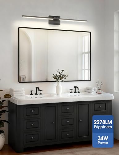 VOLISUN Bathroom Vanity Light 39.4 inch, Vanity Light Bar-ETL Certified | 5CCT Dimmable, 34W LED,Black Bathroom Light Fixture Over Mirror, For Mirror Cabinets - size: 39.4 inch