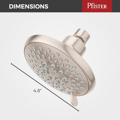 Pfister Universal Shower Head, Shower Arm Not Included, 5-Function, 1.75 GPM, Brushed Nickel Finish, 015WS2UT01K - color: Brushed Nickel
