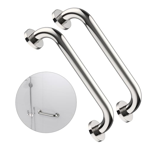 2 Pack 16 Inch Shower Grab Bar - 1.25" Diameter, ZUEXT Chrome Stainless Steel Bathroom Grab Bar Handle, Bathroom Balance Bar,Safety Hand Rail Support,Handicap Injury Elderly Senior Assist Bath Handle - color: Chrome, size: 16 Inch (Pack of 2)