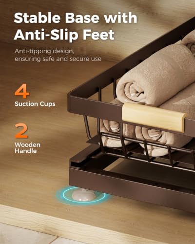 2-Pack 2-Tier Height Adjustable Under Sink Organizer & Storage (Brown)