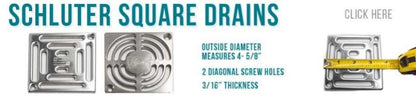 Starfish Designer Drains, Square Shower Drain Replacement for Kerdi Schluter Size (Matte Black) - color: Matte Black