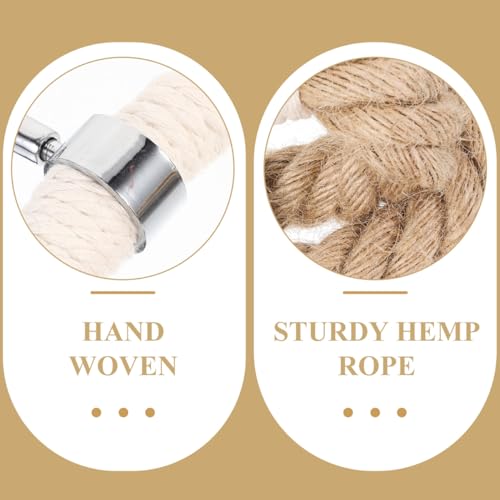Kichvoe Bohemian Style Towel Ring, Rustic Handmade Wooden Bead Towel Ring Saving Bathroom Holder Decorative Macrame Hand Holder 6.29X6.29X0.39In