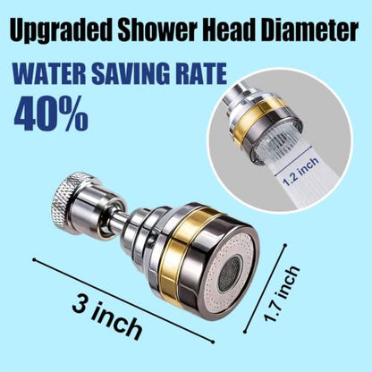 360° Swivel Kitchen Faucet Aerator Replacement 2-function Kitchen Faucet Sprayer Attachment Faucet Nozzle Attachment Water-Saving Faucet Head Replacement Part 55/64'' Female Thread,Short - size: SHORT