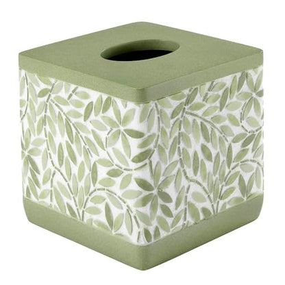 Avanti Linens - Tissue Box Cover, Resin Countertop Accessories, Guest Bathroom Essentials (Stratford Collection, Green) - size: Tissue Box Cover