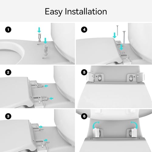 R&T B1095 Round Slow Close Plastic Toilet Seat 16.5" Quick-Release Hinges | Round toilet seat soft close - color: Round – Standard (330 lbs)