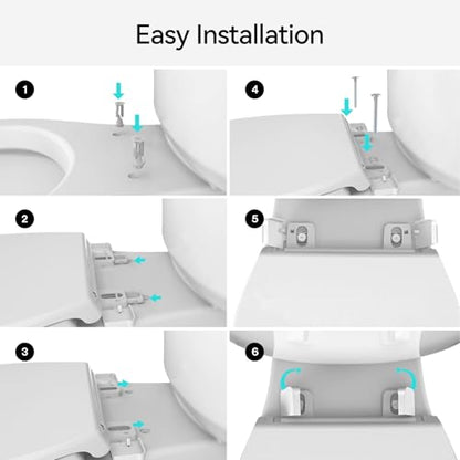 R&T B1095 Round Slow Close Plastic Toilet Seat 16.5" Quick-Release Hinges | Round toilet seat soft close - color: Round – Standard (330 lbs)
