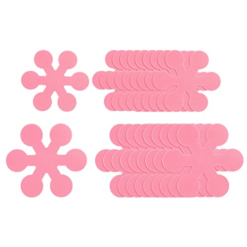 HARFINGTON 1 Set(20pcs) Non Slip Bathtub Stickers Bath Shower Floor 3.15" 3.94" Anti-Slip Sticker Tape Snowflake Style Decals for Bathroom Kitchen Bathtub Treads Stairs, Pink - color: Pink