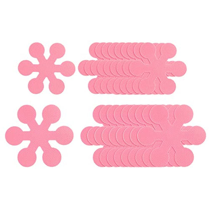 HARFINGTON 1 Set(20pcs) Non Slip Bathtub Stickers Bath Shower Floor 3.15" 3.94" Anti-Slip Sticker Tape Snowflake Style Decals for Bathroom Kitchen Bathtub Treads Stairs, Pink - color: Pink