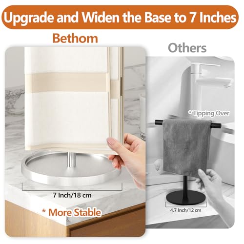 Bethom Hand Towel Holder Countertop Standing for Bathroom,Brushed Nickel | S-Shape Stainless Steel Towel Stand Rack Bar Holds 2 Towels for Kitchen - color: Brushed Nickel