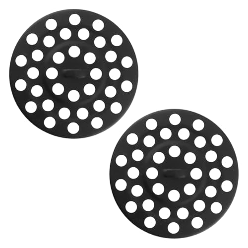 Antrader Shower Drain Cover, Stainless Steel Anti-Clogging Strainer Grid, 2.48" Diameter, 0.16" Thickness,with 0.2" Outlet Hole for Bathroom Kitchen Balcony Garage, Round - color: Black, size: 2.48" Round