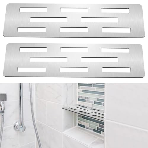 2 Pack 12 Inch Shower Niche Shelf Brushed 316 Stainless Steel Tile Insert | Rectangular Shelf For 12 Inch Tile Prefabricated Niches, Fits 1/8 Inch Grout Lines, Shower Niche Insert Brushed 316 Stainless - color: Brushed 316 Stainless Steel Finish