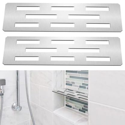 2 Pack 12 Inch Shower Niche Shelf Brushed 316 Stainless Steel Tile Insert | Rectangular Shelf For 12 Inch Tile Prefabricated Niches, Fits 1/8 Inch Grout Lines, Shower Niche Insert Brushed 316 Stainless - color: Brushed 316 Stainless Steel Finish