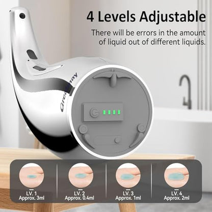 Automatic Soap Dispenser,4 Adjustable Levels Touchless Hand Sanitizer Pump with Infrared Sensor, Countertop Electric Soap Dispenser for Bathroom,Kitchen(TS2012) (Silver-Pink-Blue) - color: Silver Set
