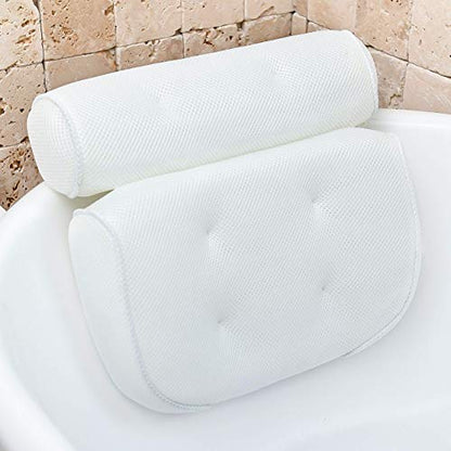 Bathtub Pillow for Neck and Shoulder - Spa Bath Pillows for Tub Neck and Back Support - Perfect Bath Accessories for Women - Relaxing Luxe Bath - Ideal Bath Gift Set for Women - Home Spa Products - size: Deluxe Bath Pillow