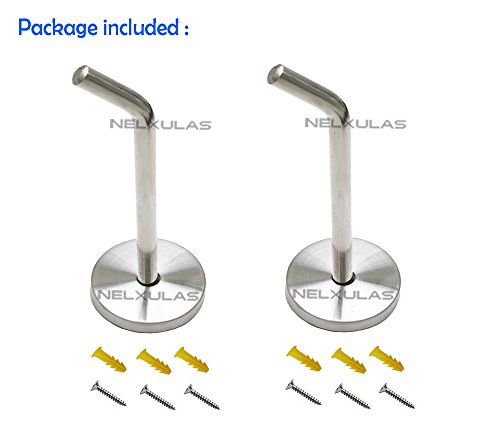 Brushed Stainless Steel Single Heavy Duty Long Coat Hook Robe Hanger Wall Mount Hook, Fit for Kitchen,Bedroom,Living Room, Bathroom,Closets and Garage Storage (4-2/3", 2 PCS) - size: 4-2/3" , 2 PCS