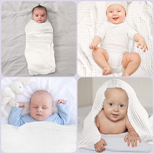 Baby Bath Towels, Super Soft Cotton Receiving Blanket for Baby's Delicate Skin,2Pack Swaddle Blanket for Newborns Toddlers Boy Girl,Baby Registry as Shower (White+Blue) - color: White+blue