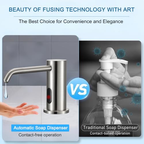 Automatic Soap Dispenser Touchless Liquid Built in Electric Soap Dispenser | Built In Sink Electric Liquid Dispenser Comes With Bottle and Pump Suitable For Household And Commercial Daily Use - color: Liquid-brushed Nickel