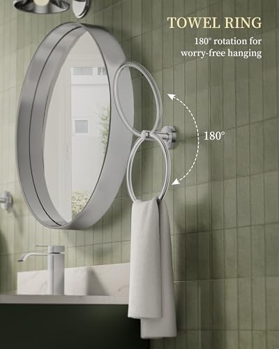 Chrome Bathroom Hardware Accessories Set 5 pcs Double Towel Holder Bar Set | 24 inches Stainless Steel Towel Bar, Towel Racks for Bathroom Robe Towel Hooks Toilet Paper Holder Wall Mounted by BATHLAVISH - color: Polished Chrome