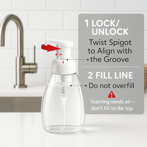 Bar5F 6pPack Foaming Soap Dispenser Pump Bottle for Dr. Bronner's Castile Liquid Soap 8.5-Ounce - size: 6-Pack