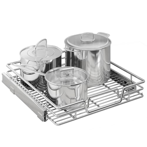 Kitchen Cabinet Pull Out Shelf and Drawer Organizer Slide Out Pantry Storaqe Basket in Multiple Sizes (21" W x 21" D,1 Tier) - size: 21" W x 21" D,1 Tier