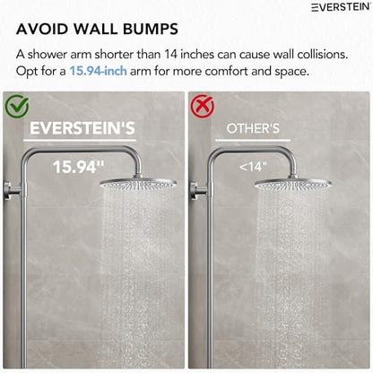 10 Inch High Pressure Rainfall Shower System with Slide Bar, Wall Mount Bathroom Round Shower Faucet Set with Valve, Brushed Nickel - color: Brushed Nickel