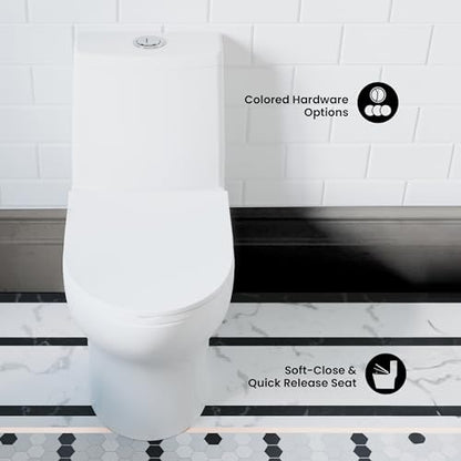 Ivy One-Piece Toilet, 10" Rough-in 1.1/1.6 gpf - color: Glossy White, size: 10" Rough-in