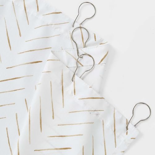 jinchan Small Stall Taupe and White Shower Curtain 36x72 Inches Inky Herringbone Chevron Zig Zag Waterproof Fabric Modern Farmhouse Shower Curtains for Bathroom with 7 Hooks - color: Inky Taupe, size: 36"W x 72"L (Pack of 1)