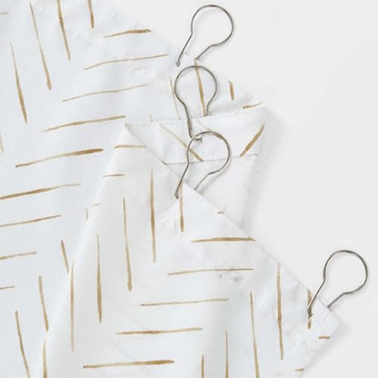 jinchan Small Stall Taupe and White Shower Curtain 36x72 Inches Inky Herringbone Chevron Zig Zag Waterproof Fabric Modern Farmhouse Shower Curtains for Bathroom with 7 Hooks - color: Inky Taupe, size: 36"W x 72"L (Pack of 1)
