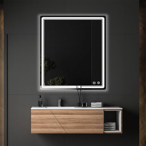 LED Bathroom Mirror with Lights, Anti-Fog, Dimmable, Lighted Bathroom Vanity Mirror for Wall, UL-Certified (36 x 32) - size: 36"L x 32"W