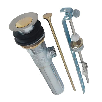 Kingston KB1009 Brass Pop-Up Drain, Brushed Nickel/Polished Brass | With overflow; 22 Gauge; Easy installation save you time and effort; Mounting hardware included - color: Brushed Nickel/Polished Brass