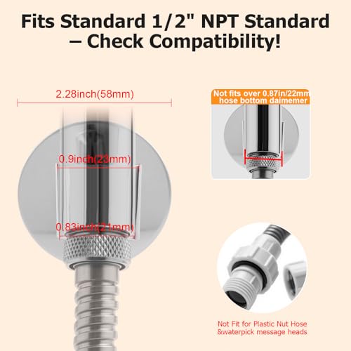 Shower Head Holder Adjustable Handheld Shower Head Holder,Stainless Steel Shower Wand Holder Wall Mounted Shower Head Bracket for Bathroom,No Drill Adhesive Mount,Polished Chrome Finish