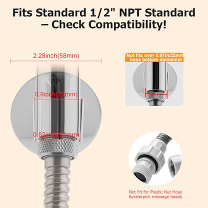 Shower Head Holder Adjustable Handheld Shower Head Holder,Stainless Steel Shower Wand Holder Wall Mounted Shower Head Bracket for Bathroom,No Drill Adhesive Mount,Polished Chrome Finish