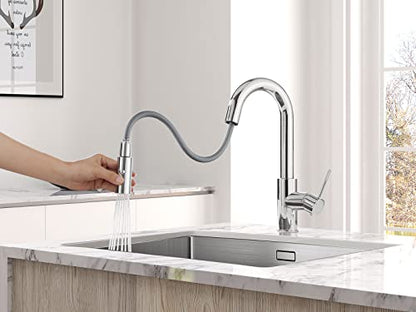 AS59CH Chrome Bar Faucet or Prep Kitchen Sink Faucet with Pull Down Sprayer and Single Handle - color: Chrome, style: Classic