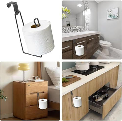 Toilet Paper Holders, Over The Tank Toilet Paper Holder Stand, Bathroom Metal Toilet Paper Holder Dispenser Reserve for Bathroom Storage and Organizatioz - color: Matte Black