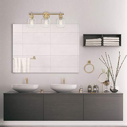 Globe Electric 51638 3-Light Vanity All-in-One Bathroom Set, 5 Piece Gold Finish - color: Gold