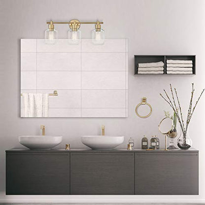 Globe Electric 51638 3-Light Vanity All-in-One Bathroom Set, 5 Piece Gold Finish - color: Gold