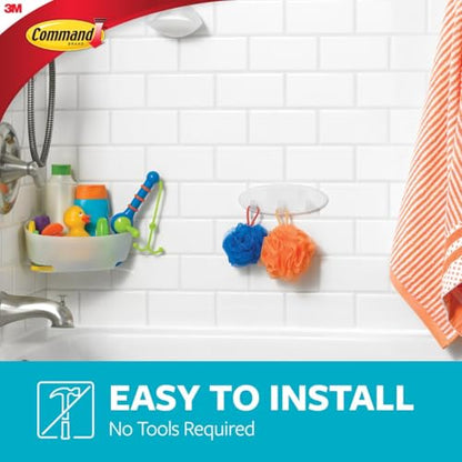Command Bath Multi-Hook, Holds up to 5 lb, 1 Shower Hook with 2 Water-Resistant Strip, Damage-Free Bathroom Organization for Robes, Towels, Loofahs, or Bathroom Accessories