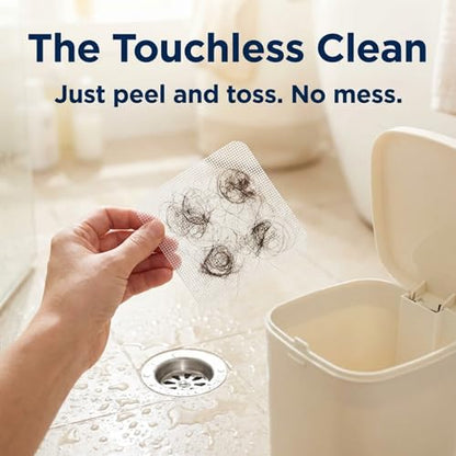 100 Pack Square Disposable Shower Drain Hair Catcher Stickers | Waterproof, For Bathroom Floor, Sink & Bathtub, Easy-Peel, Clog Prevention & Hygiene - size: 100 Square Mesh